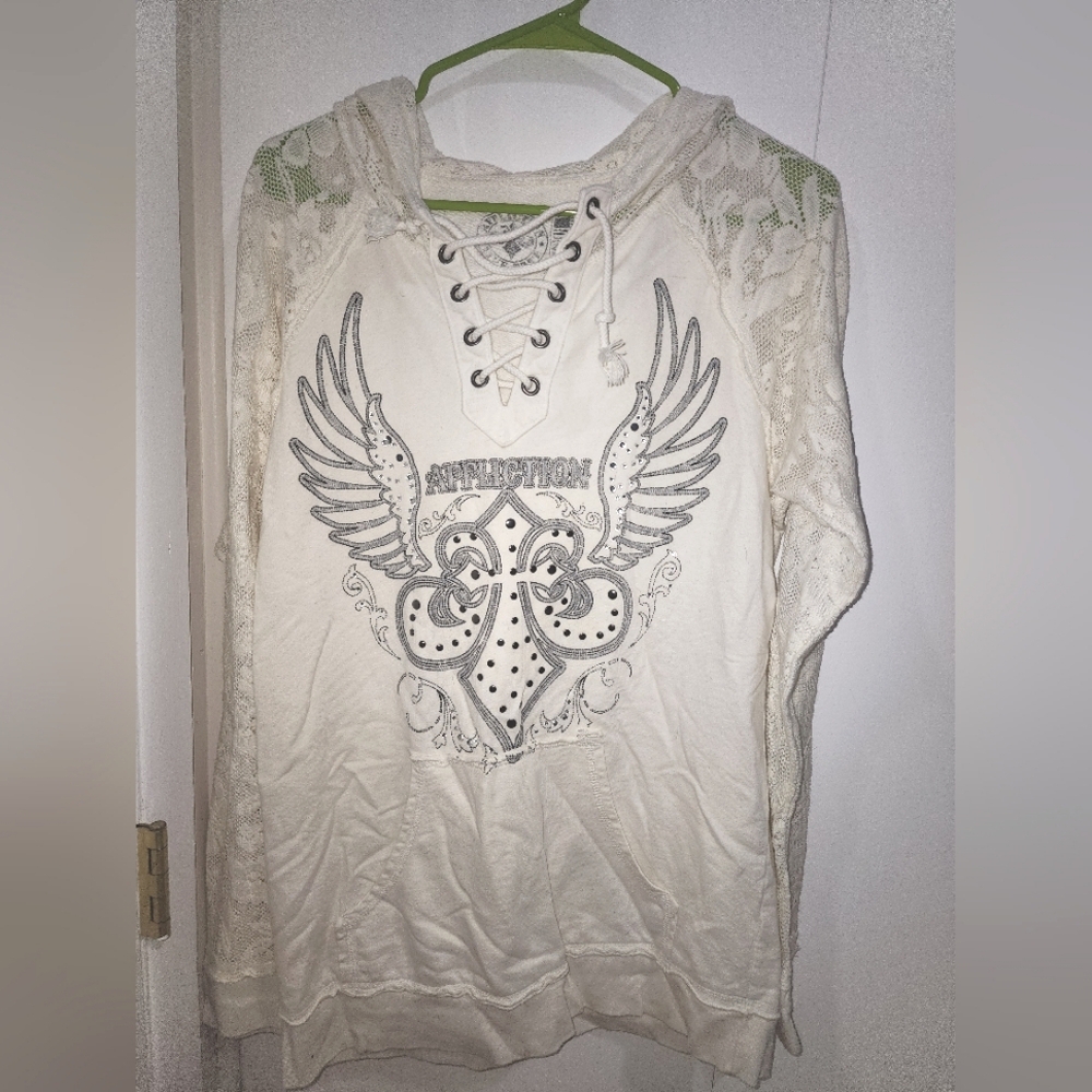 Affliction lace hoodie